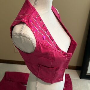 Western Barbie cowgirl vest and flared pants and scarf